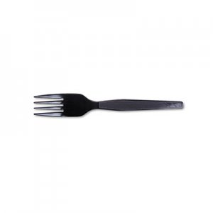 Dixie FM507CT Plastic Cutlery, Heavy Mediumweight Forks, Black, 1000 per Carton DXEFM507CT