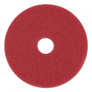 Boardwalk BWK4012RED Buffing Floor Pads, 12" Diameter, Red, 5/Carton