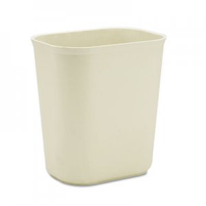 Rubbermaid Commercial RCP254100BG Fire-Resistant Wastebasket, Rectangular, Fiberglass, 3.5 gal, Beige