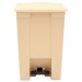 Rubbermaid Commercial RCP6144BEI Indoor Utility Step-On Waste Container, Square, Plastic, 12 gal, Beige