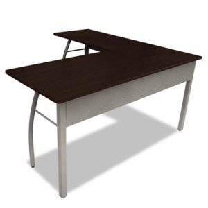 Linea Italia LITTR737MOC Trento Line L-Shaped Desk, 59.13" x 59.13" x 29.5", Mocha/Gray