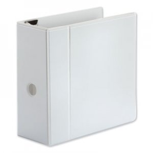 Universal UNV30756 Comfort Grip Deluxe Plus D-Ring View Binder, 5" Capacity, 8-1/2 x 11, White