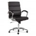 Alera ALENR4219 Neratoli Series Mid-Back Swivel/Tilt Chair, Black Leather, Chrome Frame