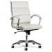 Alera ALENR4206 Neratoli Mid-Back Swivel/Tilt Chair, White Faux Leather, Chrome Frame