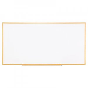 Universal UNV43620 Dry-Erase Board, Melamine, 96 x 48, White, Oak-Finished Frame