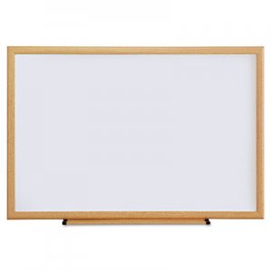 Universal UNV43619 Dry Erase Board, Melamine, 36 x 24, Oak Frame