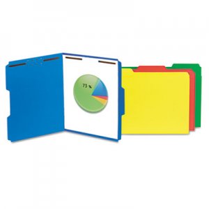 Universal UNV13521 Deluxe Reinforced Top Tab Folders with Two Fasteners, 1/3-Cut Tabs, Letter Size, Blue, 50/Box