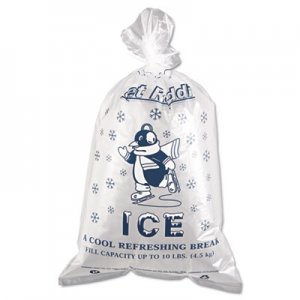 Inteplast Group IBSIC1221 Ice Bag, 12 x 21, 10lb Capacity, 1.5mil, Clear/Blue, 1000/Carton