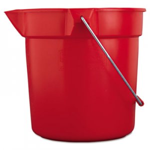 Rubbermaid Commercial RCP2963RED BRUTE Round Utility Pail, 10qt, Red