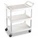 Rubbermaid Commercial RCP342488OWH Service Cart, 200-lb Cap, Three-Shelf, 18-5/8w x 33-5/8d x 37-3