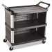 Rubbermaid Commercial RCP4093BLA Xtra Utility Cart, 300-lb Capacity, Three-Shelf, 20w x 40.63d x 37.8h, Black