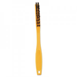 Rubbermaid Commercial RCP9B56BLA Synthetic-Fill Tile and Grout Brush, 8 1/2" Long, Yellow Plastic Handle