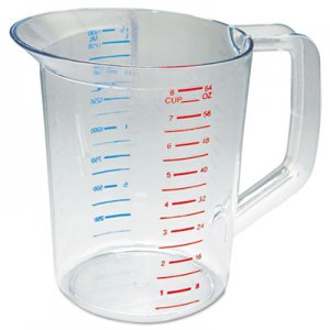 Rubbermaid Commercial RCP3217CLE Bouncer Measuring Cup, 2qt, Clear