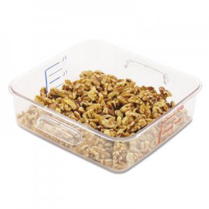 Rubbermaid Commercial RCP6302CLE SpaceSaver Square Containers, 2qt, 8 4/5w x 8 3/4d x 2 7/10h, Clear