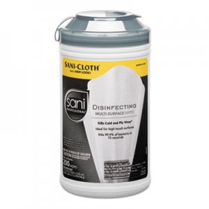 Sani Professional NICP22884EA Disinfecting Multi-Surface Wipes, 7 1/2 x 5 3/8, 200/Canister