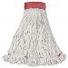 Rubbermaid Commercial RCPA253WHI Web Foot Wet Mop Head, Shrinkless, Cotton/Synthetic, White, Large, 6/Carton
