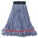 Rubbermaid Commercial RCPA252BLU Web Foot Wet Mop Head, Shrinkless, Cotton/Synthetic, Blue, Medium, 6/Carton