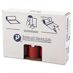 Inteplast Group IBSSL4046R Low-Density Can Liner, 40 x 46, 45gal, 1.3mil, Red, 20/Roll, 5 Rolls/Carton