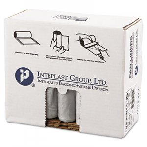 Inteplast Group IBSSL3036HVN Low-Density Can Liner, 30 x 36, 30gal, .58mil, Clear, 50/Roll, 10 Rolls/Carton
