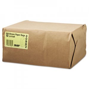 Genpak BAGGK12500 Grocery Paper Bags, 7.06" x 13.75", Kraft, 500 Bags