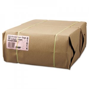 Genpak BAGGX12500 Grocery Paper Bags, 7.06" x 13.75", Kraft, 500 Bags
