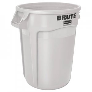 Rubbermaid Commercial RCP2610WHI Round Brute Container, Plastic, 10 gal, White