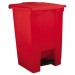 Rubbermaid Commercial RCP6144RED Indoor Utility Step-On Waste Container, Square, Plastic, 12 gal, Red
