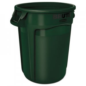 Rubbermaid Commercial RCP2632DGR Round Brute Container, Plastic, 32 gal, Dark Green