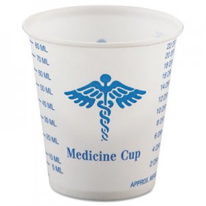 Dart SCCR3 Paper Medical & Dental Graduated Cups, 3oz, White/Blue, 100/Bag, 50 Bags/Carton