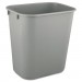 Rubbermaid Commercial RCP2955GRA Deskside Plastic Wastebasket, Rectangular, 3.5 gal, Gray