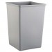 Rubbermaid Commercial RCP3958GRA Untouchable Waste Container, Square, Plastic, 35gal, Gray