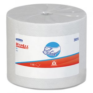 WypAll KCC35015 X50 Cloths, Jumbo Roll, 9 4/5 x 13 2/5, White, 1100/Roll