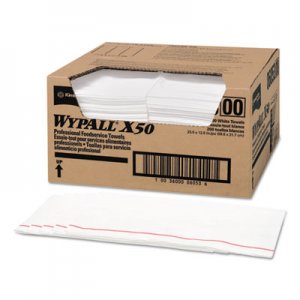 WypAll 06053 X50 Foodservice Towels, 1/4 Fold, 23 1/2 x 12 1/2, White, 200/Carton KCC06053