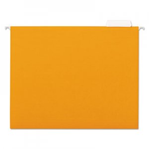 Universal UNV14122 Deluxe Bright Color Hanging File Folders, Letter Size, 1/5-Cut Tab, Orange, 25/Box