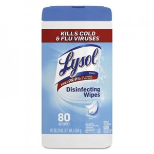 LYSOL Brand 89346CT Disinfecting Wipes, Crisp Linen Scent, 7 x 8, 80/Canister, 6 Canister/Carton RAC89346CT
