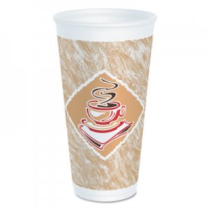 Dart DCC20X16GPK Cafe G Foam Hot/Cold Cups, 20 oz, Brown/Red/White, 20/Pack