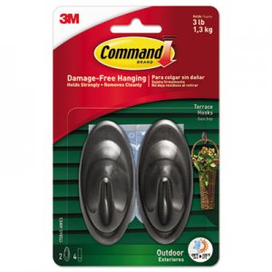 Command MMM17086SAWES All Weather Hooks and Strips, Plastic, Medium, 2 Hooks and 4 Strips/Pack