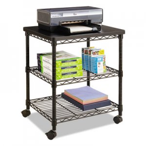 Safco SAF5207BL Desk Side Wire Machine Stand, Three-Shelf, 24w x 20d x 27h, Black
