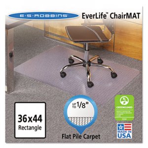 ES Robbins 121821 EverLife Chair Mats For Medium Pile Carpet, Rectangular, 36 x 44, Clear ESR121821