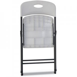 Alera ALEFR9402 Molded Resin Folding Chair, White/Black Anthracite, 4/Carton