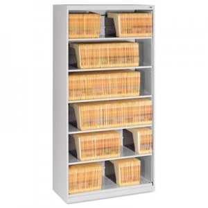 Tennsco TNNFS360LGY Open Fixed Six-Shelf Lateral File, 36w x 16.5d x 75.25h, Light Gray