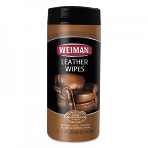 WEIMAN 91 Leather Wipes, 7 x 8, 30/Canister WMN91