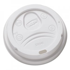 Dixie DXEDL9540CT Sip-Through Dome Hot Drink Lids for 10 oz Cups, White, 100/Pack, 1000/Carton
