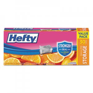 Hefty RFPR81430CT Slider Bags, 1 gal, 1.5 mil, 10.56" x 11", Clear, 270/Carton