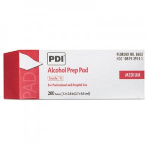Sani Professional NICB60307 PDI Alcohol Prep Pads, White, 200/Box