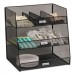 Safco SAF3293BL Onyx Breakroom Organizers, 3 Compartments,14.625x11.75x15, Steel Mesh, Black