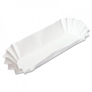 Hoffmaster HFM610740 Fluted Hot Dog Trays, 6w x 2d x 2h, White, 500/Sleeve, 6 Sleeves/Carton