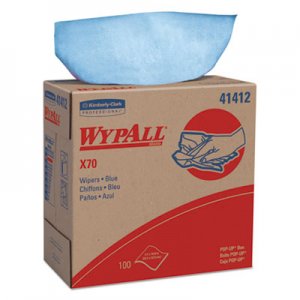 WypAll KCC41412 X70 Cloths, POP-UP Box, 9 1/10 x 16 4/5, Blue, 100/Box, 10 Boxes/Carton