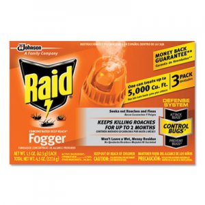 Raid SJN305690 Concentrated Deep Reach Fogger, 1.5 oz Aerosol Can, 3/Pack, 12 Packs/Carton