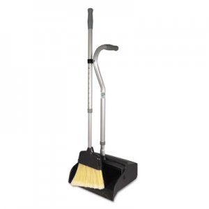 Unger UNGEDTBG Telescopic Ergo Dust Pan with Broom, 12" Wide, 45" High, Metal, Gray/Silver